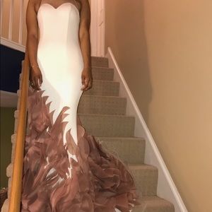 White Mermaid Prom Dress